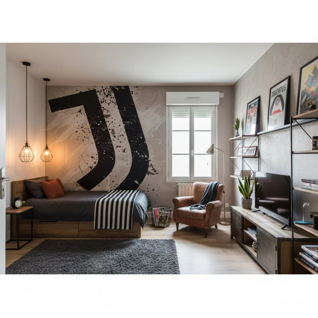 papier peint foot Juventus decoration - Imagen 3