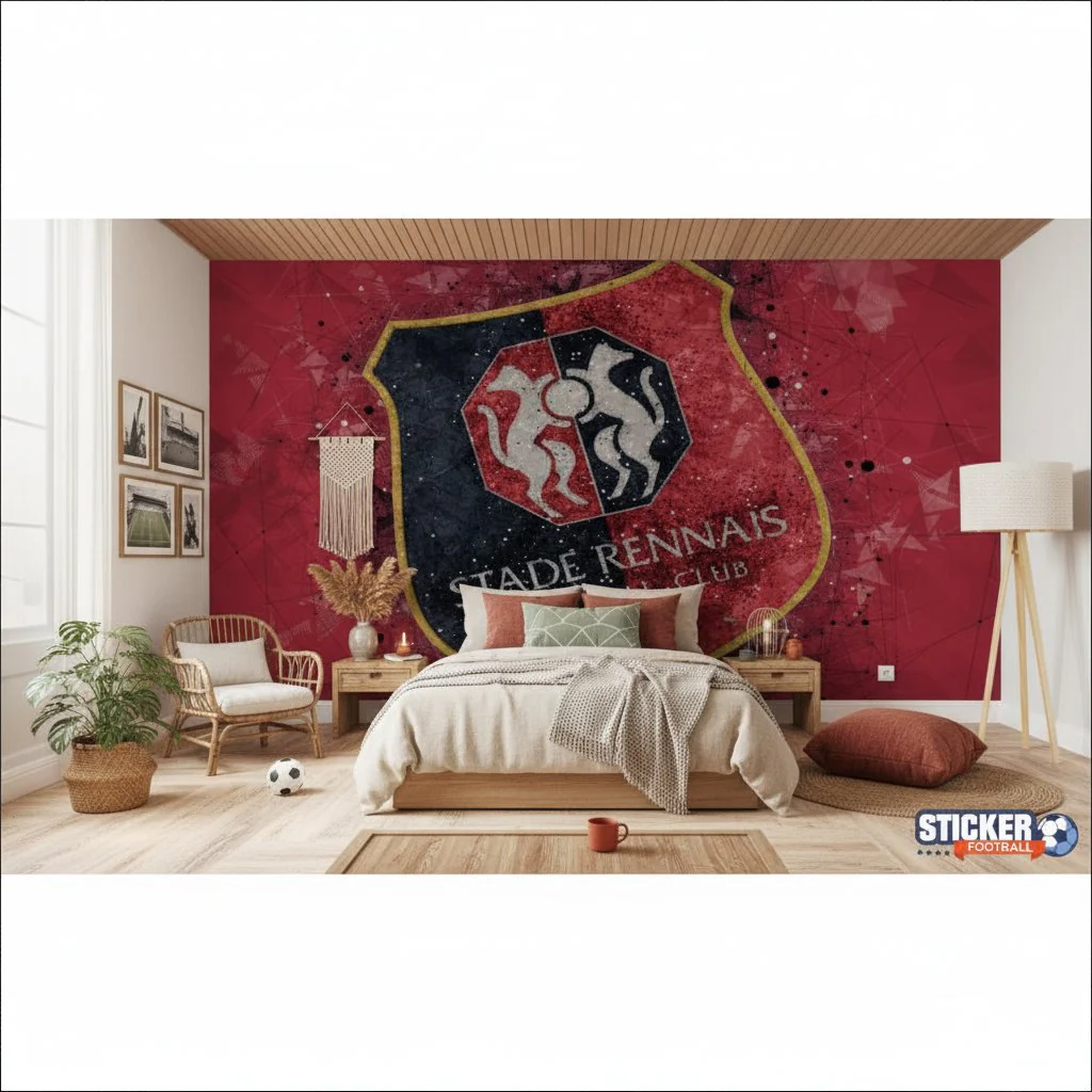papier peint football Stade Rennais deco - Imagen 2